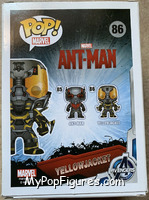 Yellow Jacket (Glows in the Dark) from Ant-Man - Pop! Vinyl Figures manufactured by Funko [Back]