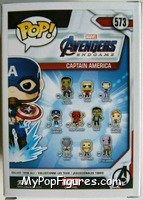 Captain America (Flying) (Mjolnir) from Avengers - Avengers Endgame Pop! manufactured by Funko [Back]