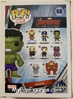 Hulk (Gamma Glow in the Dark) from Avengers - Avengers Age of Ultron Pop! manufactured by Funko [Back]