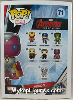 Vision (Metallic) from Avengers - Avengers Age of Ultron Pop! manufactured by Funko [Back]