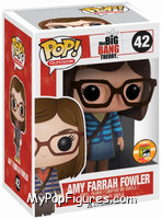 Amy Farrah Fowler (Blue Shirt / Brown Shoes) from Big Bang Theory - Pop! Vinyl Figures manufactured by Funko [Front]