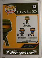 Master Chief (with MA40 Assault Rifle) from Halo - Pop! Vinyl Figures manufactured by Funko [Back]