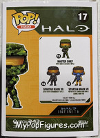 Master Chief (with MA40 Assault Rifle in Hydro Deco) from Halo - Pop! Vinyl Figures manufactured by Funko [Back]