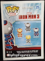 Iron Patriot (Metallic) from Iron Man - Iron Man 3 Pop! manufactured by Funko [Back]