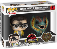 Dennis Nedry / Dilophosaurus from Jurassic Park - Pop! Vinyl Figures manufactured by Funko [Front]