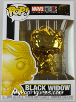 Black Widow (Gold Chrome) from Marvel - Marvel Stud10s Pop! manufactured by Funko [Front]