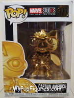 Captain America (Gold Chrome) from Marvel - Marvel Stud10s Pop! manufactured by Funko [Front]