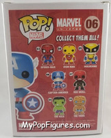 Captain America (Metallic / Masked) from Marvel - Marvel Universe Pop! manufactured by Funko [Back]