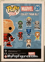 Deadpool (Unmasked) from Marvel - Marvel Universe Pop! manufactured by Funko [Back]