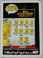 Groot (Gold Chrome) from Marvel - Marvel Stud10s Pop! manufactured by Funko [Back]