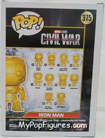 Iron Man (Gold Chrome) from Marvel - Marvel Stud10s Pop! manufactured by Funko [Back]