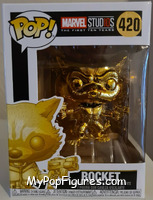 Rocket Raccoon (Gold Chrome) from Marvel - Marvel Stud10s Pop! manufactured by Funko [Front]