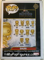 Shuri (Gold Chrome) from Marvel - Marvel Stud10s Pop! manufactured by Funko [Back]