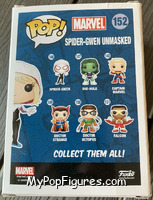 Spider-Gwen (Unmasked) from Marvel - Marvel Universe Pop! manufactured by Funko [Back]