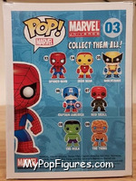 Spider-Man (Metallic) from Marvel - Marvel Universe Pop! manufactured by Funko [Back]