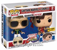 Captain Marvel (Green Shirt) vs Chun-Li from Marvel vs Capcom - Pop! Sets manufactured by Funko [Front]