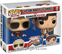 Captain Marvel (Red Shirt) vs Chun-Li from Marvel vs Capcom - Pop! Sets manufactured by Funko [Front]