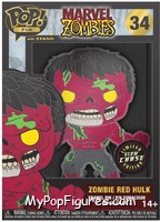 Zombie Red Hulk (Glows in the Dark) (Chase) from Marvel Zombies - Pop! Pins manufactured by Funko [Front]