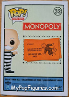 Mr. Monopoly (In Jail) from Monopoly - Pop! Vinyl Figures manufactured by Funko [Back]