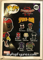 Miles Morales (Unmasked) from Spider-Man - Spider-Man Into the Spiderverse Pop! manufactured by Funko [Back]