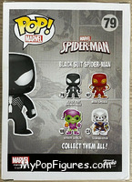 Spider-Man (Black Suit) (Glows in the Dark) from Spider-Man - Spider-Man Pop! manufactured by Funko [Back]