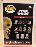 C-3PO (Red Arm) (Chrome) from Star Wars - Force Awakens - Pop! Vinyl Figures manufactured by Funko [Back]