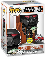 Dark Trooper with Grogu (Glows in the Dark) from Star Wars - Mandalorian - Pop! Vinyl Figures manufactured by Funko [Front]