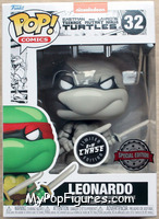 Leonardo (Black & White) (Chase) from Teenage Mutant Ninja Turtles - Eastman and Laird's Pop! manufactured by Funko [Front]