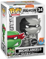 Michelangelo (Black & White) (Chase) from Teenage Mutant Ninja Turtles - Eastman and Laird's Pop! manufactured by Funko [Front]