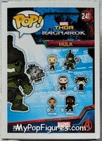 Hulk (Gladiator) from Thor - Thor Ragnarok Pop! manufactured by Funko [Back]