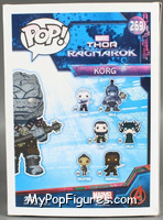 Korg from Thor - Thor Ragnarok Pop! manufactured by Funko [Back]