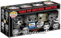 4-Pack (Black & White) (Metallic) from Universal Monsters - Pop! Vinyl Figures manufactured by Funko [Front]